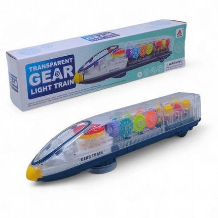 Потяг на батарейках, кольорові шестерні, світло і звук, фото 1