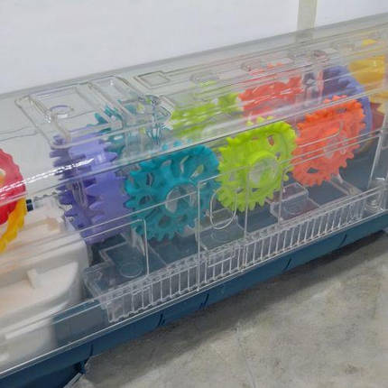 Потяг на батарейках, кольорові шестерні, світло і звук, фото 2