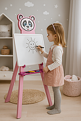 Дитячий ігровий мольберт Пандочка 03-418, колір рожевий