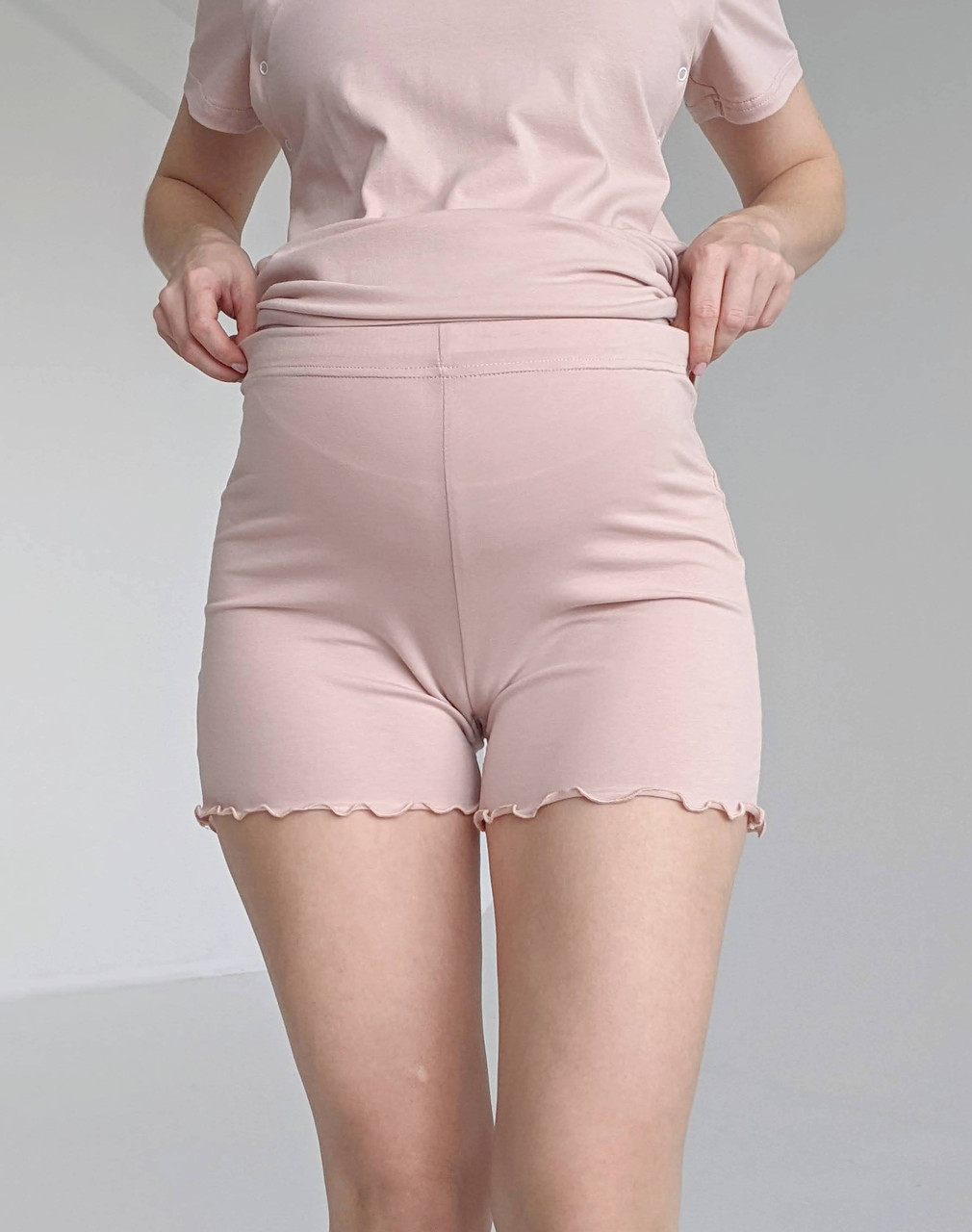 Шорти для вагітних (пудровий), фото 1