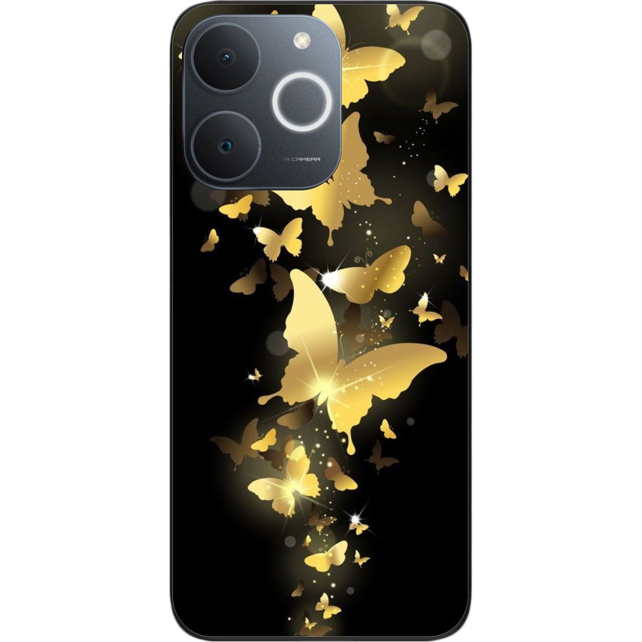 Силіконовий чохол Epik для Realme Note 70 з принтом Золоті метелики, фото 1