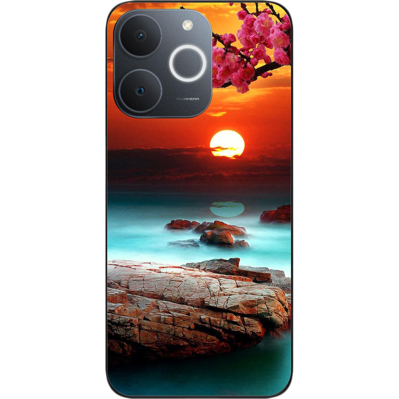 Силіконовий чохол бампер Epik для Realme Note 70 з принтом Гарний захід сонця, фото 1