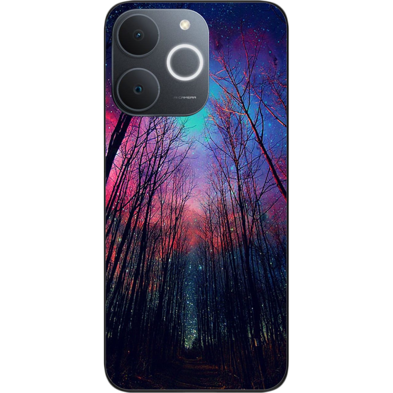 Чохол силіконовий Epik для Realme Note 70 з принтом Ліс космічне небо, фото 1