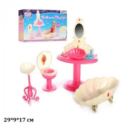 Меблі для ляльок Gloria 1213 Ванна кімната в коробці р.29х9х17см, фото 1