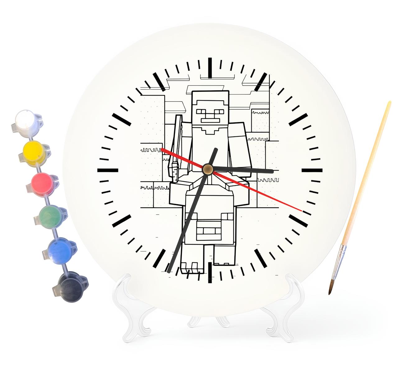 Дитячий набір для творчості годинник розмальовка Войовничий Моб 30 см (Г0178), фото 1