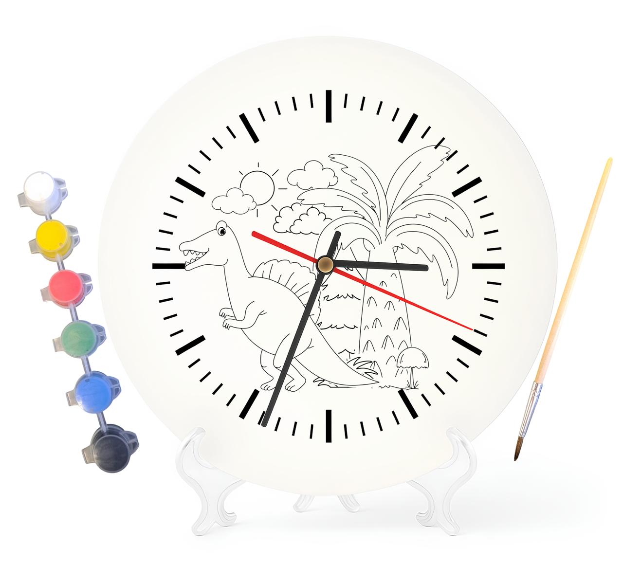 Дитячий набір для творчості годинник розмальовка Динозаври 30 см (Г0172), фото 1