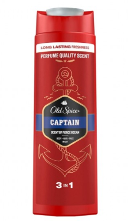 Гель для душа-шампунь Old Spice Captain 3 в 1 400мл 8006540838914