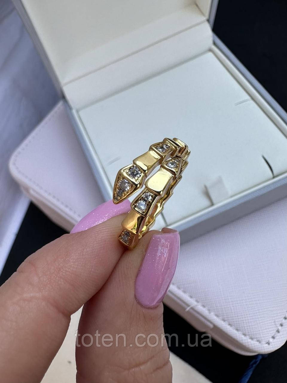 Каблучка Булгарі Змійками у лимонному кольорі топ, фото 1