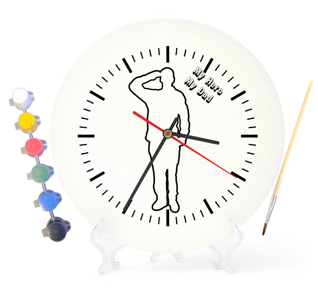 Дитячий набір для творчості годинник розмальовка Мій батько - Мій герой 30 см (Г0158), фото 1