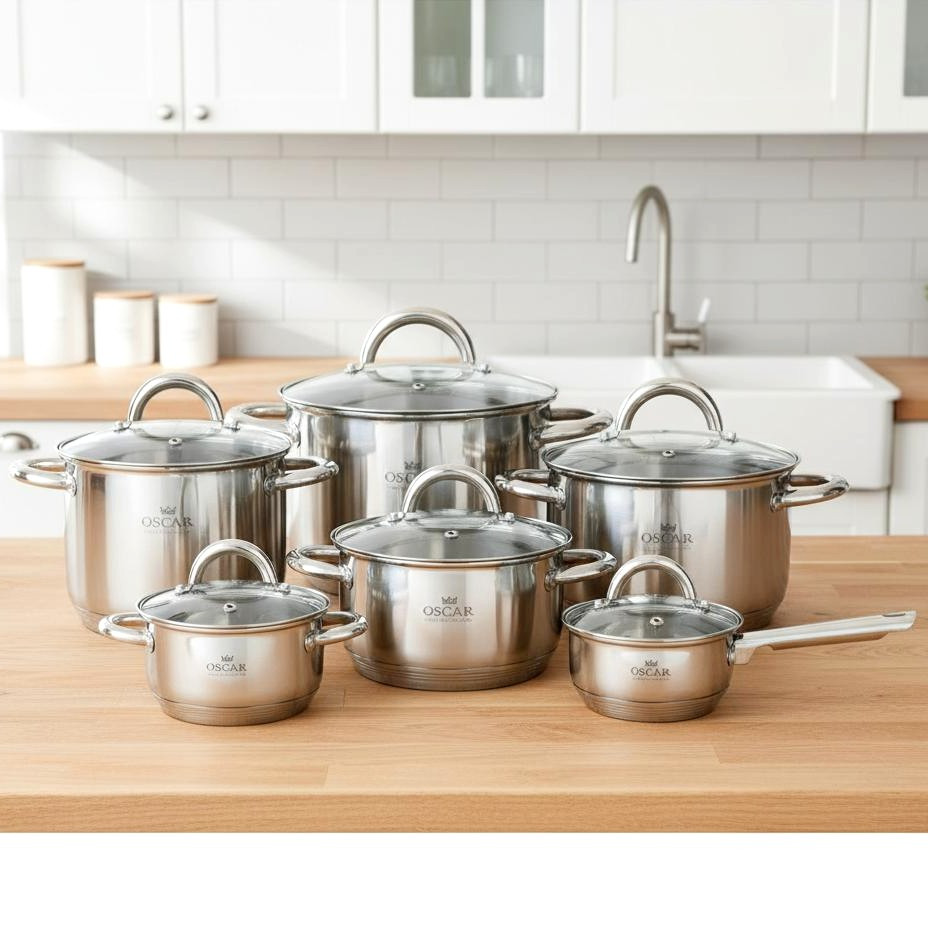 Набір посуду нержавіюча сталь 12 предметів SO-N2004