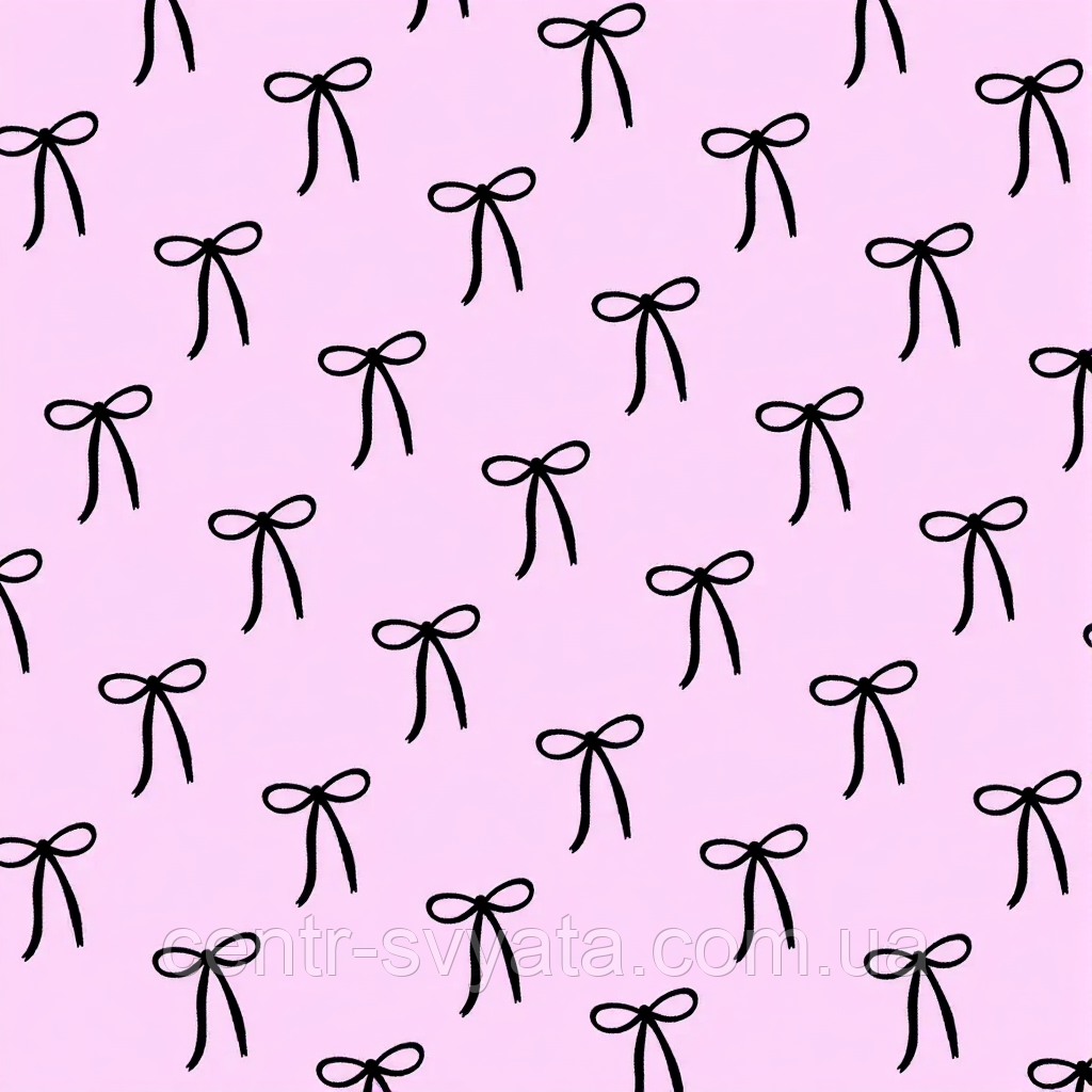 Подарунковий папір 70х100 см "Бантики на рожевому" (5 листів)