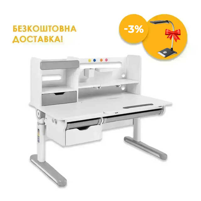 Парта розтирача для школи FunDesk Pensare Grey, фото 1