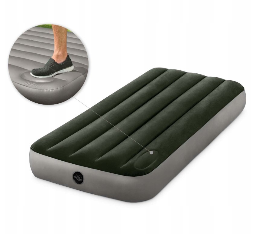 Надувне ліжко Intex 64760 матрац 191 х 76 х 25 з вбудованим ножним насосом, фото 1