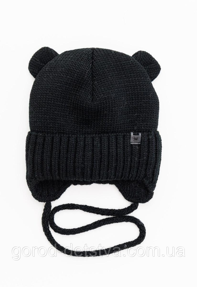 Зимова дитяча шапочка на зав'язках для дівчинки розмір 44-46 см, фото 1