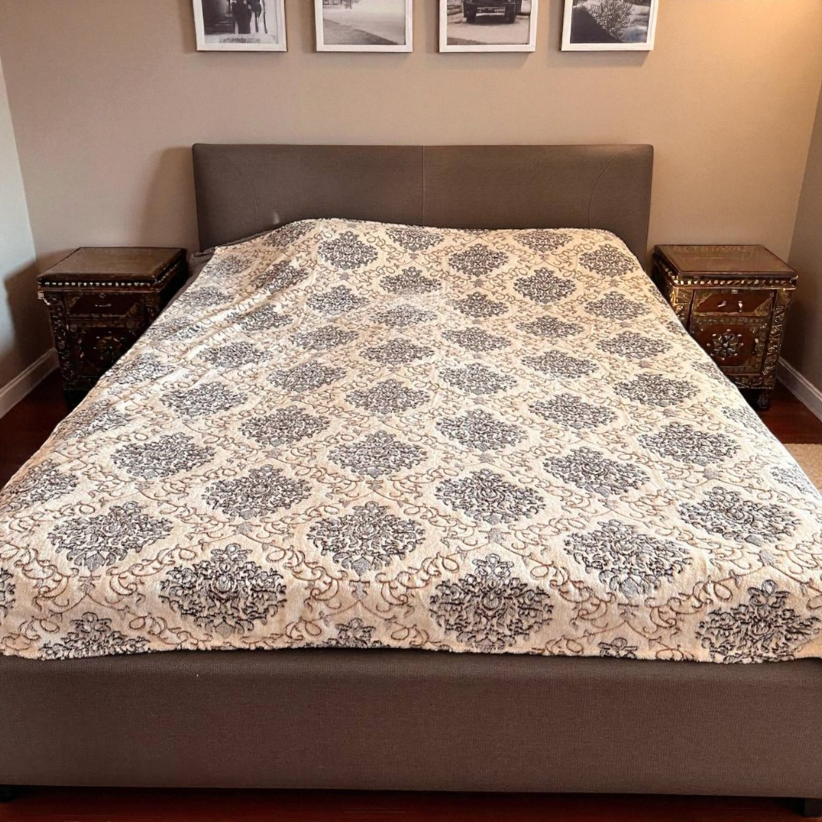 Плед Євро Colorful Home "Стрижка" 200 х 220 см (38091) Вензель на бежевому