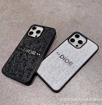 Чохол на айфон шкіряний зі вставкою з натуральної шкіри "D"