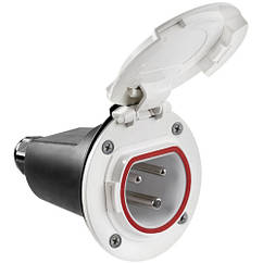 Виделка панельна 3 контактна, IP67, 220 В, 32 А, поліамід, Osculati.