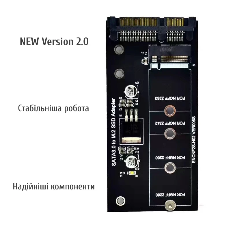 NGFF SSD M.2 SATA 3 Адаптер, Перехідник у SATA 6 Gb/s, B ключ, фото 1