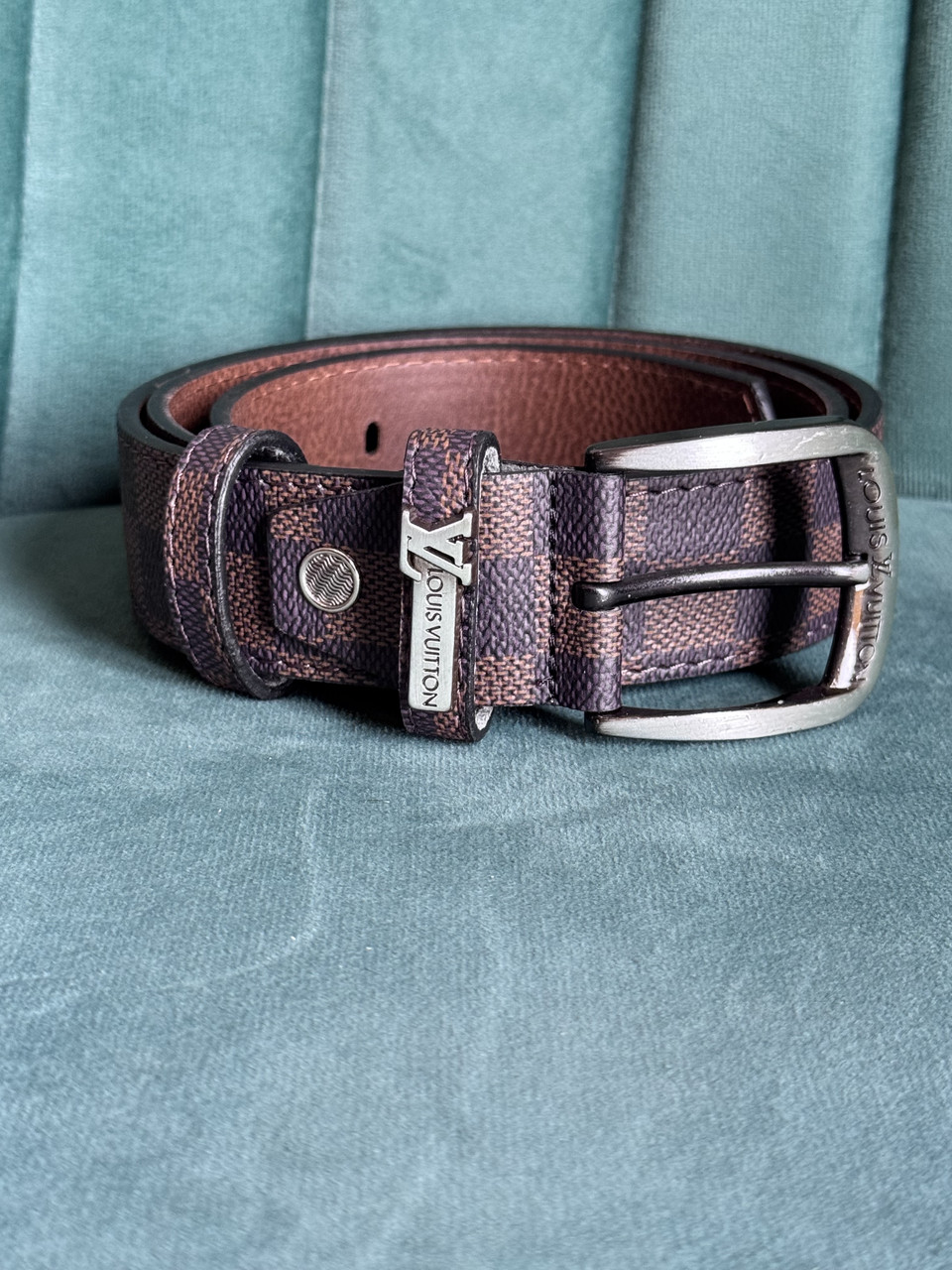Ремінь коричневий клітка, Туреччина, коробка в комплекті, фото 1