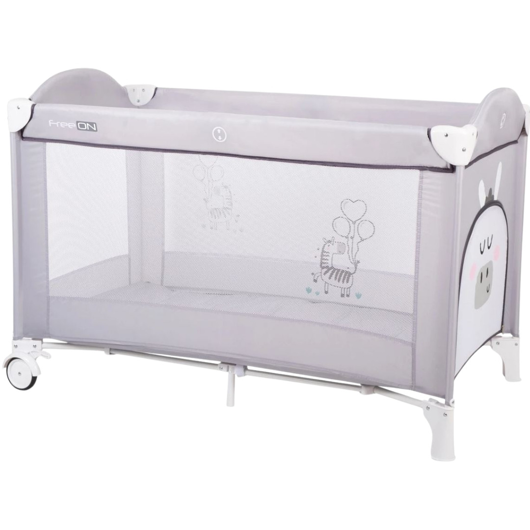 Ліжко-манеж дитяче FreeON Balloon zebra Grey