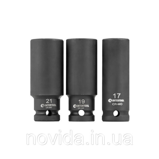 Набір головок ударних подовжених 1/2" 3 од., 17, 19, 21 мм STORM. INTERTOOL ET-8501