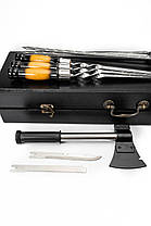 Набір шампурів у кейсі з мультитулом Survival Set (6 шампурів, дубові декоративні ручки Gradient), фото 3