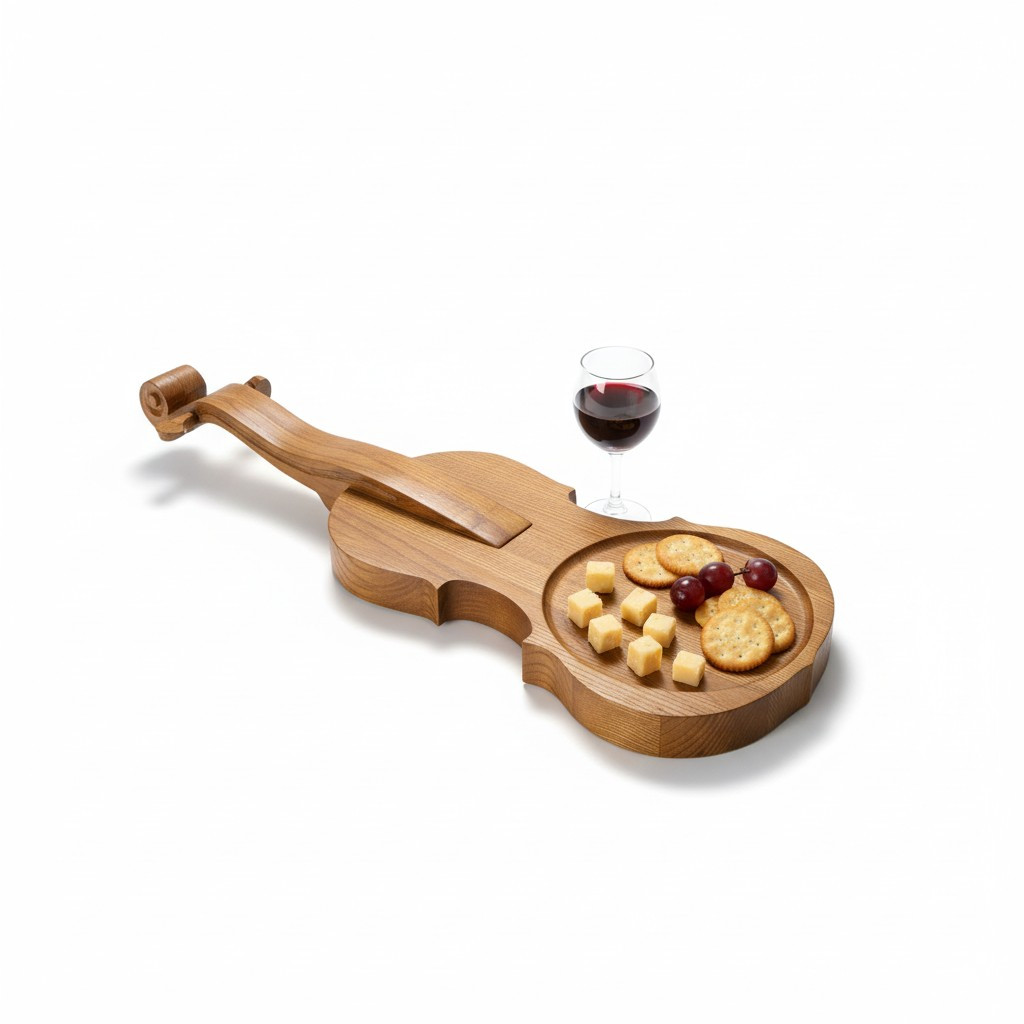 Сервірувальна дошка таця для подачі страв Скрипка 56х19 см, фото 1