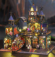 Румбокс Вокзал міста-примари Інтер'єрний конструктор Roombox Rail-track secluded city DIY ES-019