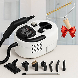 Пароочисник 2500Вт, 8 насадок + Подарунок Щітка бритва / Ручний пароочищувач для дому / Паровий очищувач