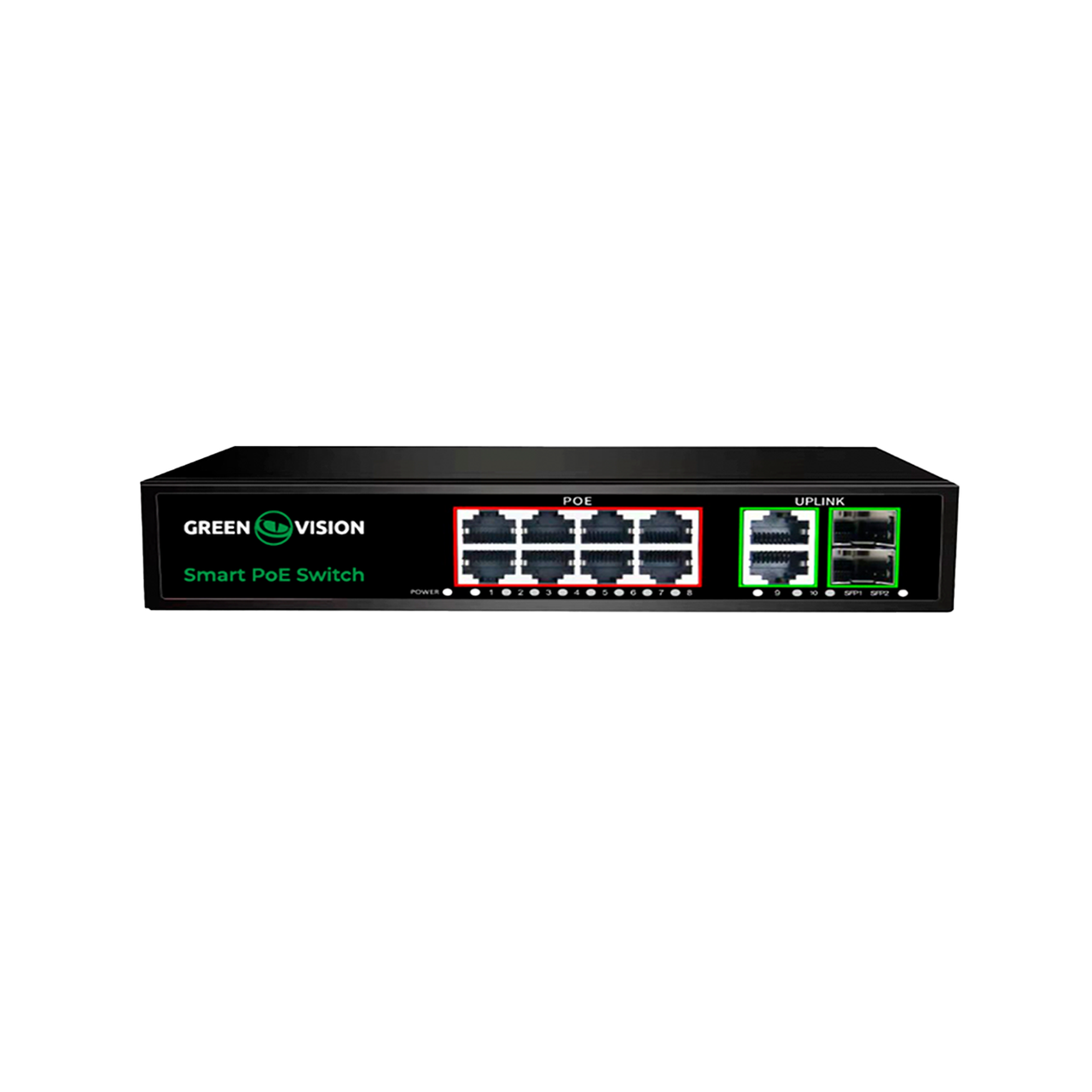Комутатор мережевий POE GV-021-D-8G+2PG+2SFP