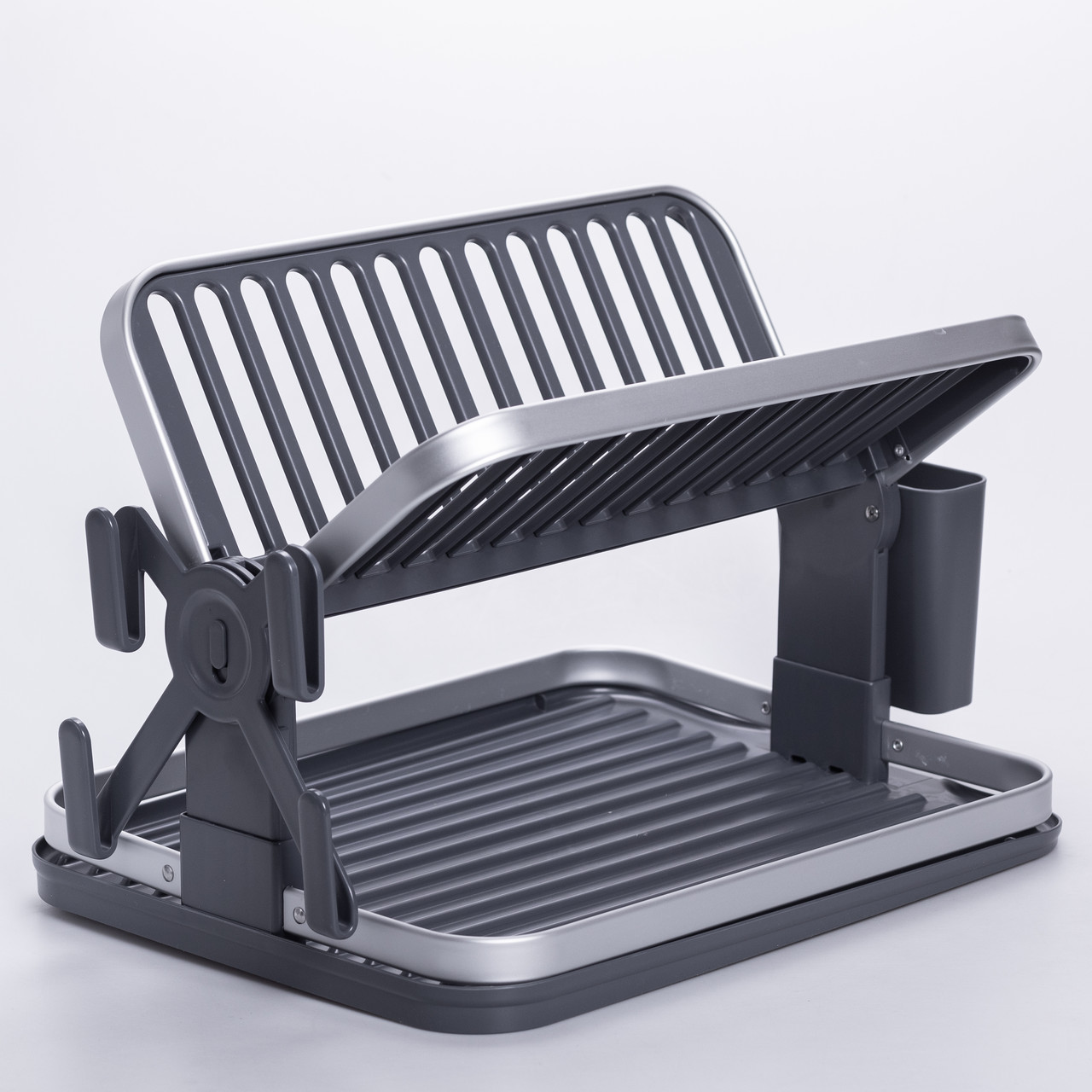 Сушарка складна для посуду двоярусна з піддоном HP-46-11, фото 1