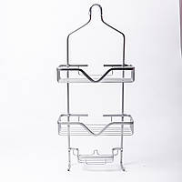 Полиця для ванної на 3 яруси 25×12×65 (см) залізна Хром HP-46-2