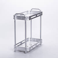 Двоярусна полиця для ванної алюмінієва настільна 34×16×35 см HP-46-4