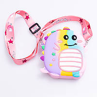 Дитяча силіконова сумка Динозавр 12×11×3 (см) через плече Фіолетовий HP-55-4V