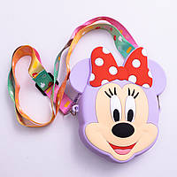 Дитяча силіконова сумка Мінні Маус 15×13×3 (см) через плече Фіолетова HP-55-9V