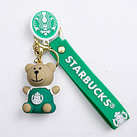 Дитячий брелок Ведмедик Старбакс 3,5×4,5 (см) для ключів, на сумку та рюкзак Зелений HP-55-26BGR