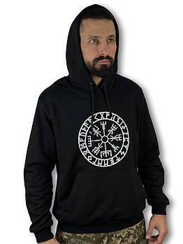 Чорна ХУДІ з принтом AGYSHJALM 2 Розмір XXL