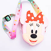 Дитяча силіконова сумка Мінні Маус 15×13×3 (см) через плече  Рожевий HP-55-9P