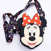 Дитяча силіконова сумка Мінні Маус 15×13×3 (см) через плече Чорна HP-55-9B