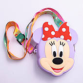 Дитяча силіконова сумка Мінні Маус 15×13×3 (см) через плече Фіолетова HP-55-9V