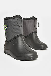 Дутики дитячі на штучному хутрі чорного кольору 205622P