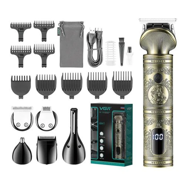 Акумуляторна машинка для стриження 6 в 1 VGR V-106, фото 1