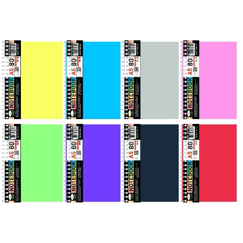 Зошит блокнот А5 80 аркушів на пружині збоку пластикова обкладинка Апельсин, фото 1