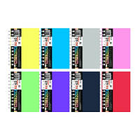 Блокнот А6 40 листов на пружине с боку пластиковая обложка Апельсин