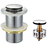 Донний клапан для раковини Zerix BV-06 1 1/4''  без переливу автоматичний СLICK-СLACK (Колір хром) (ZX6023)