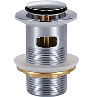 Донний клапан для раковини Zerix BV-05 1 1/4'' з переливом автоматичний СLICK-СLACK (Колір хром) (ZX6022)