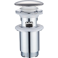 Донний клапан для раковини Zerix BV-01 1 1/4'' з переливом автоматичний СLICK-СLACK (Колір хром) (ZX6017)