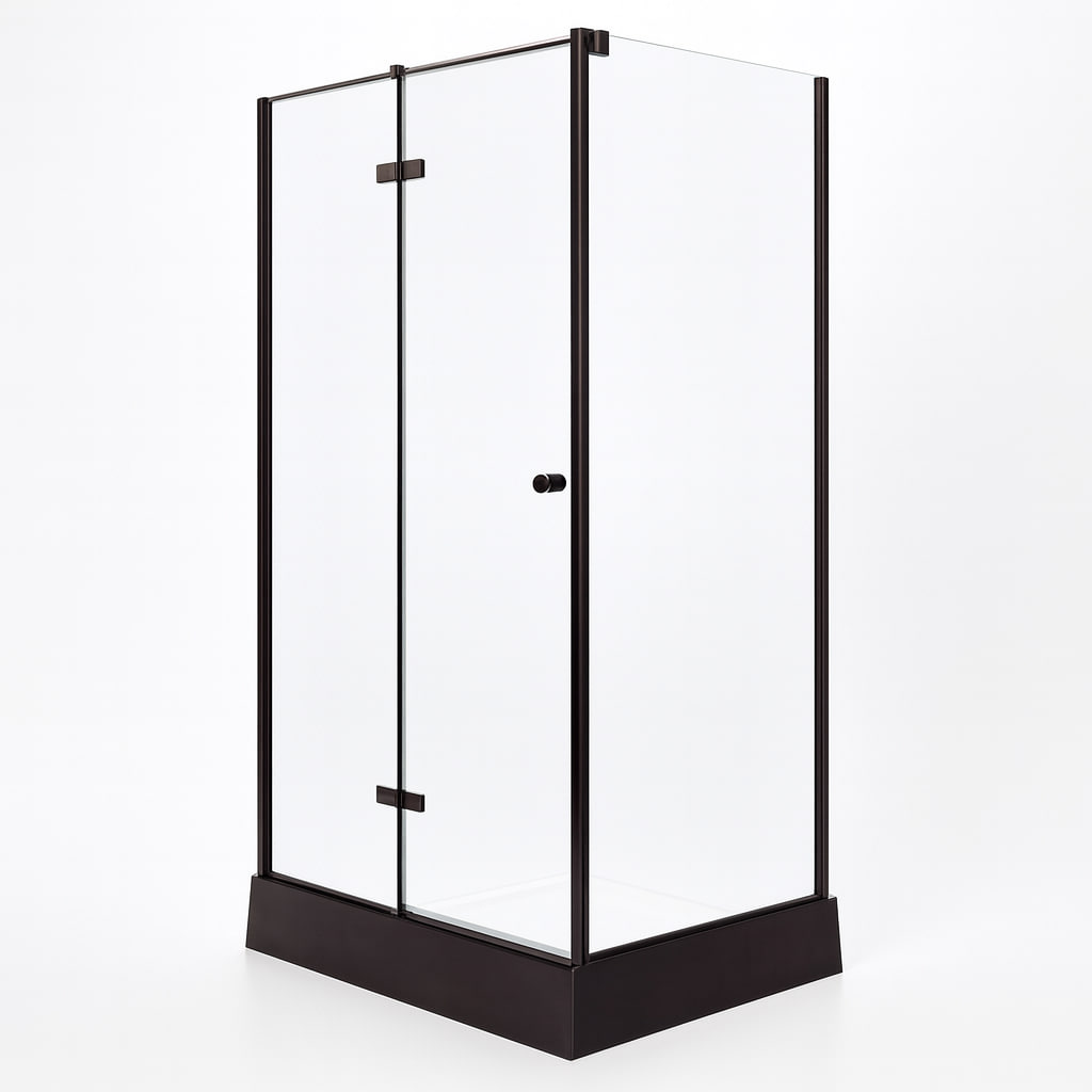 Душова кабіна VIVIA Adriana Black M 100х80х210 см з низьким піддоном прозоре скло розпашні двері