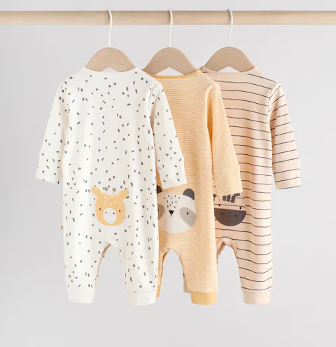Набір дитячих комбінезонів Baby Footless Character Sleepsuits 3 штуки (9-12 місяців), фото 1