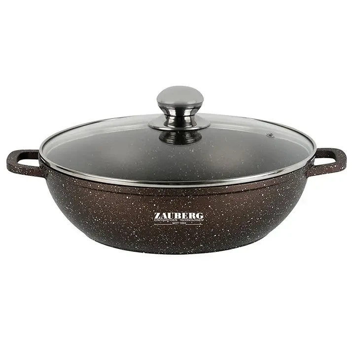 Каструля-сотейник з кришкою і мармуровим покриттям Interos 4.1 л (0528-CH), фото 1